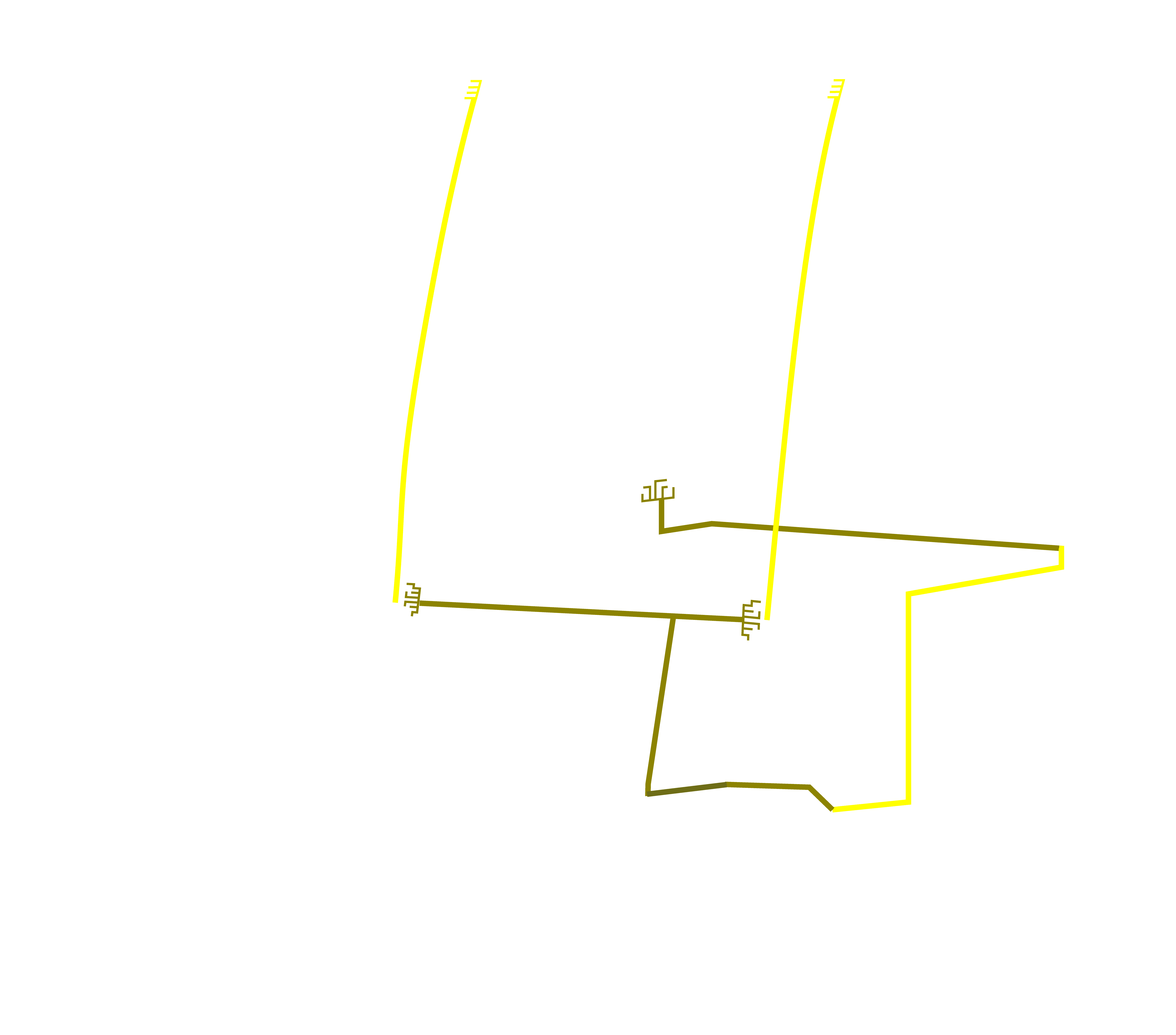 フォークリフト黄色線